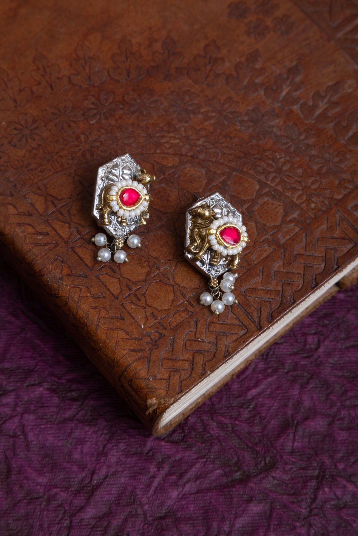 Papri two tone fusion nandi pachi kundan choker