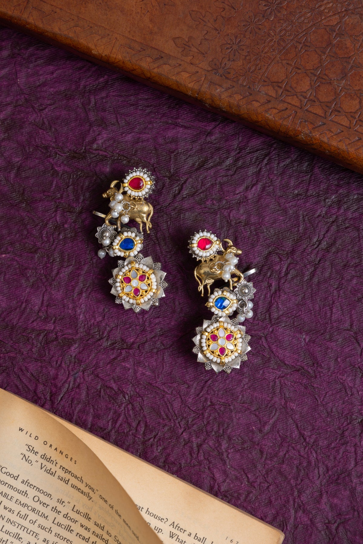 Gautam two tone pachi kundan nandi earcuff