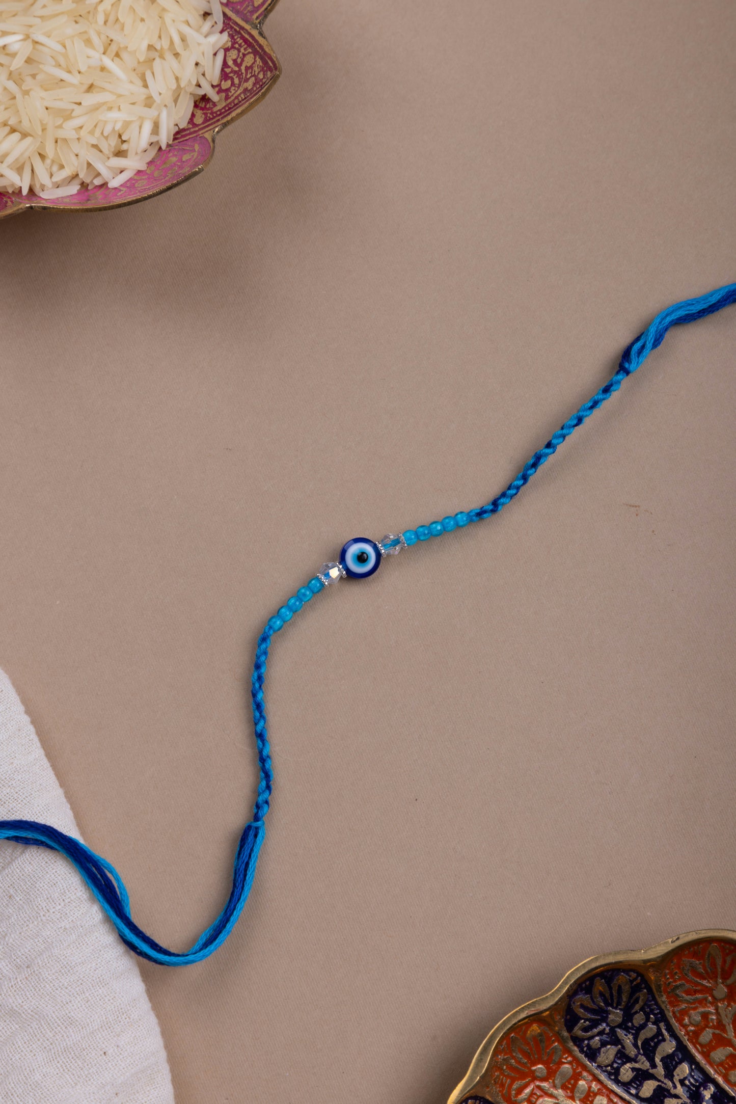 Evil eye crystal beads rakhi