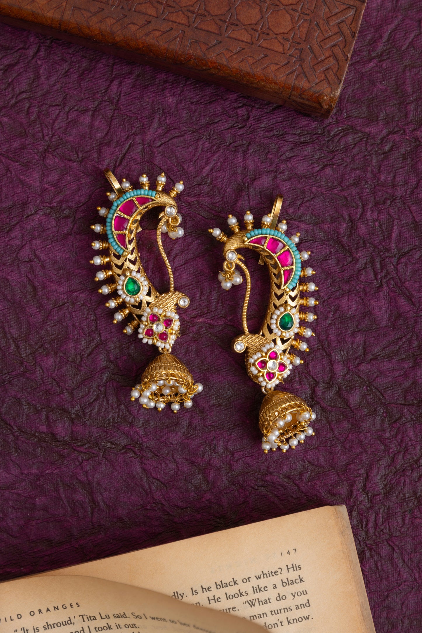Pakhi gold kundan earcuffs