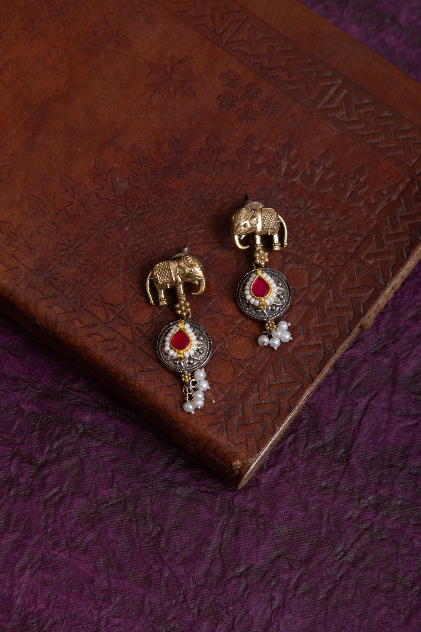 Hiya pachi kundan elephant necklace