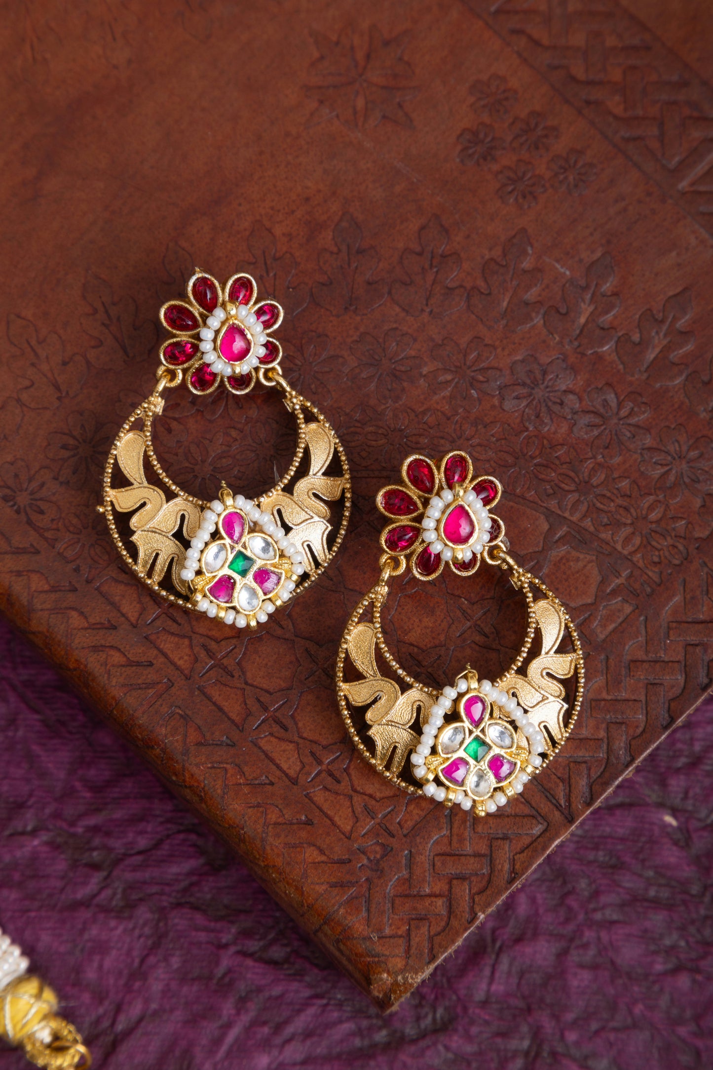 Kasturi pachi kundan gold hasli