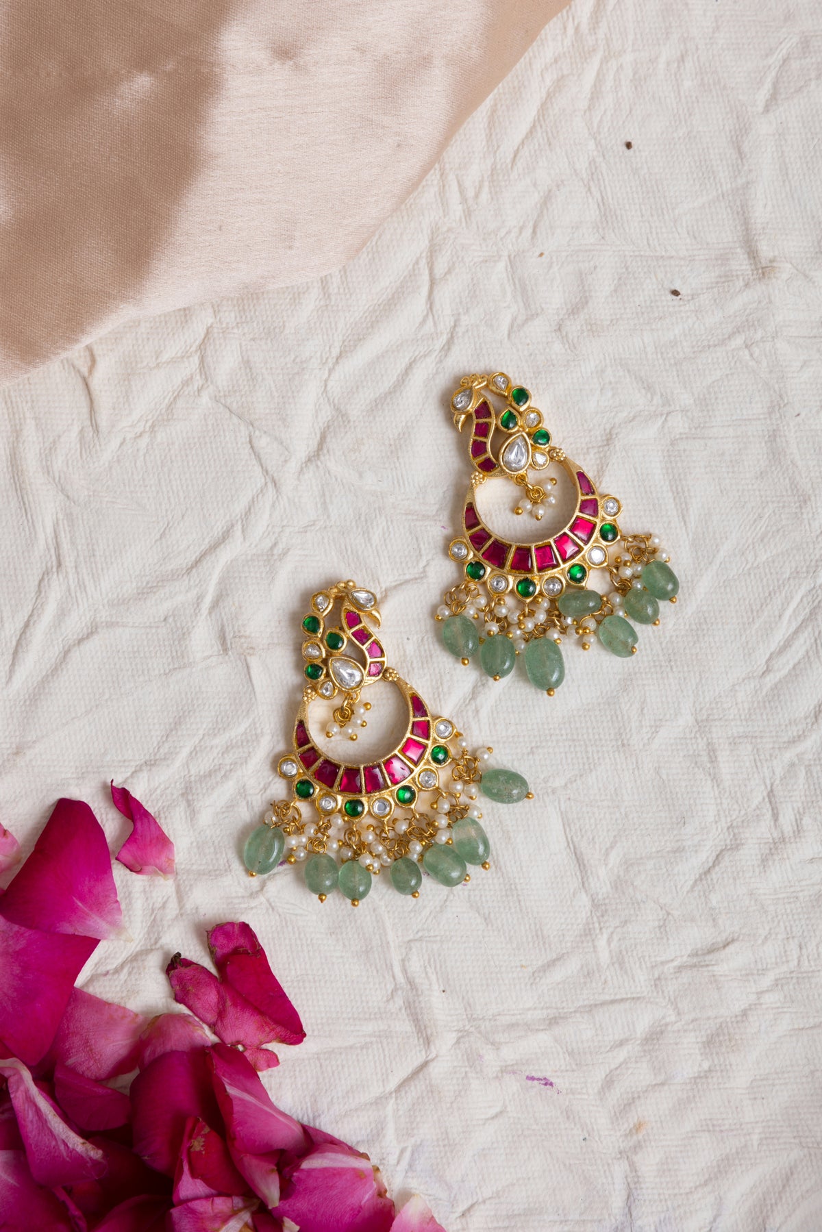 Morbagh jadau kundan gold earrings