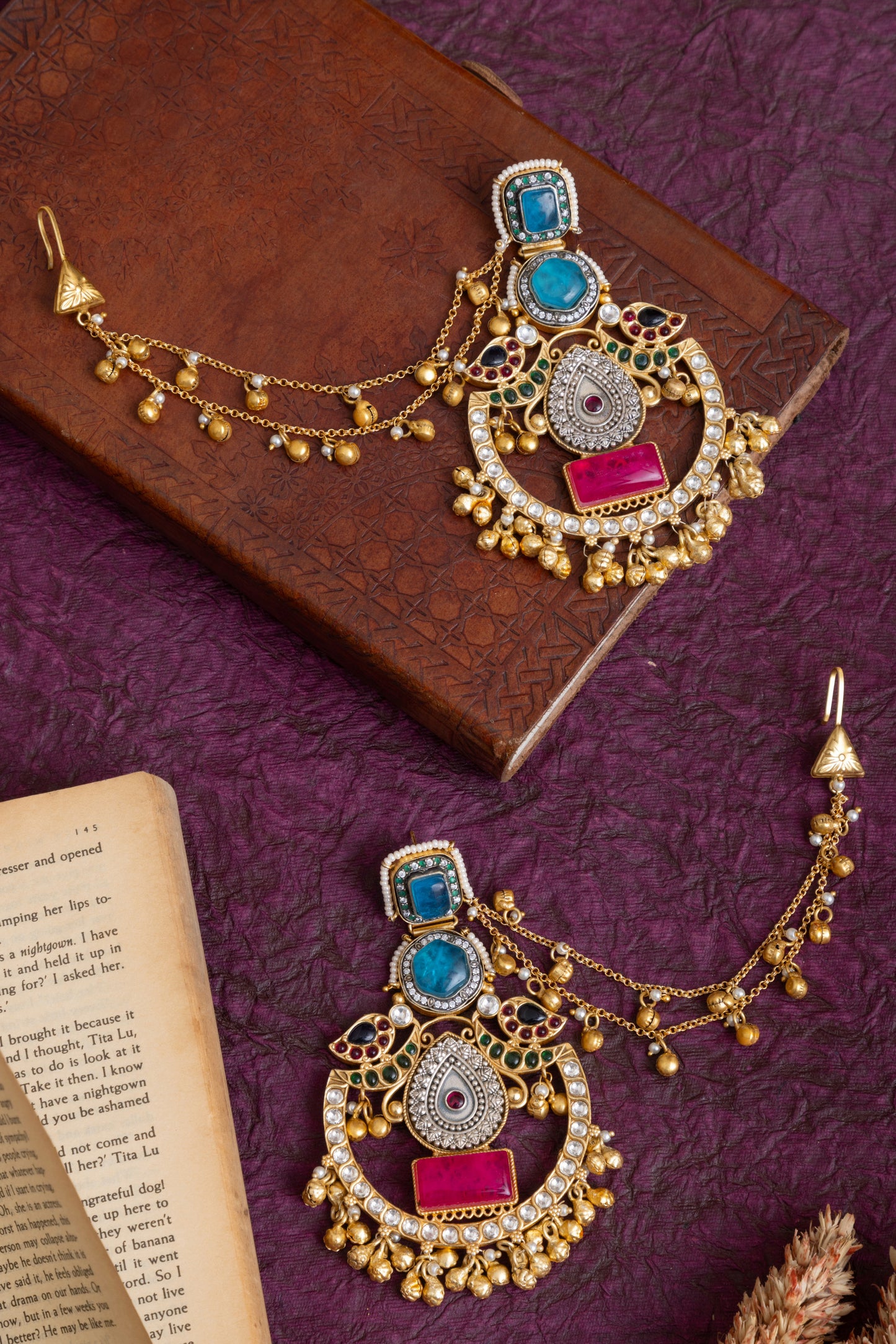 Dharti fusion gold chandbali