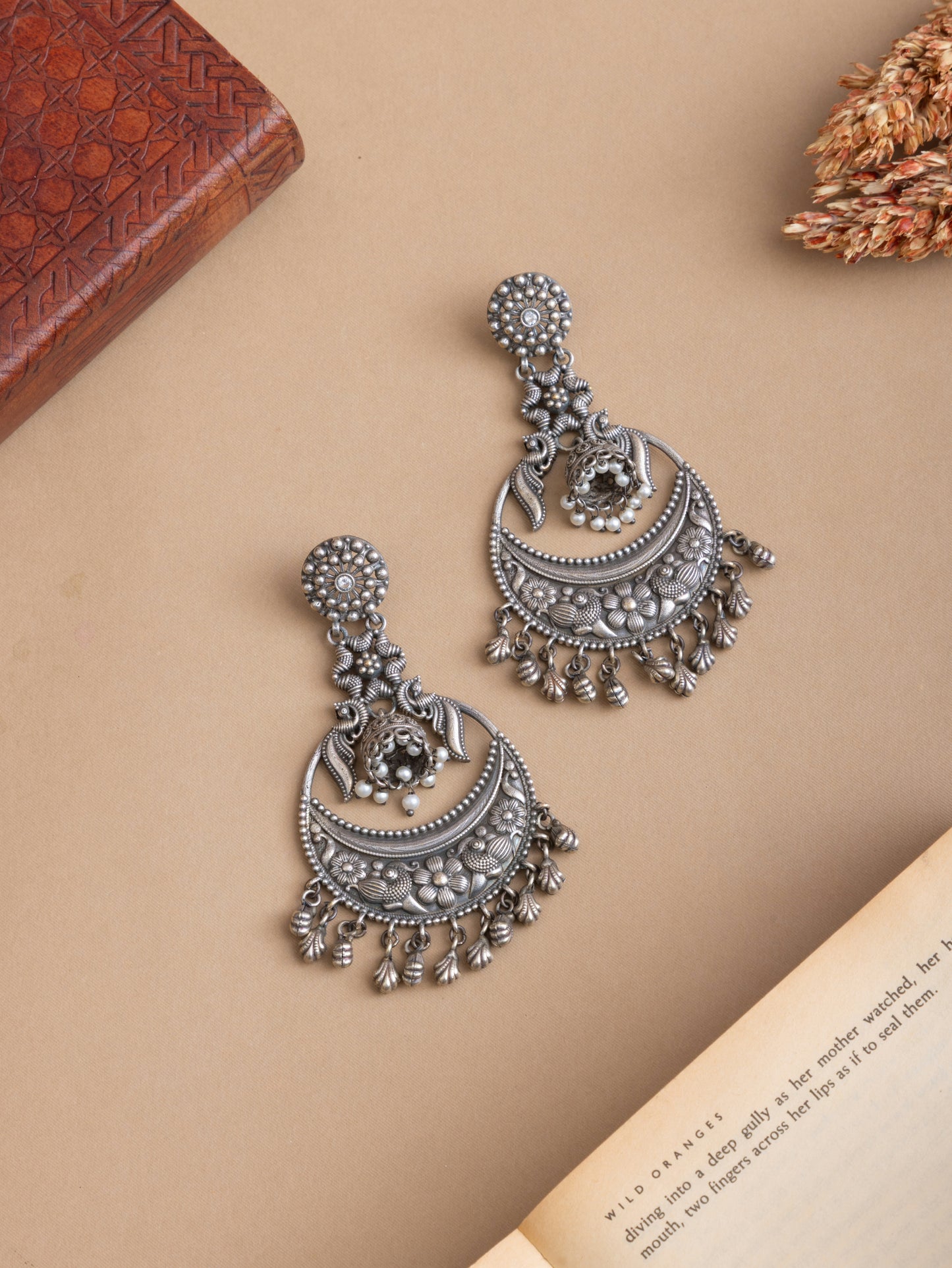 Antique flower chandbali