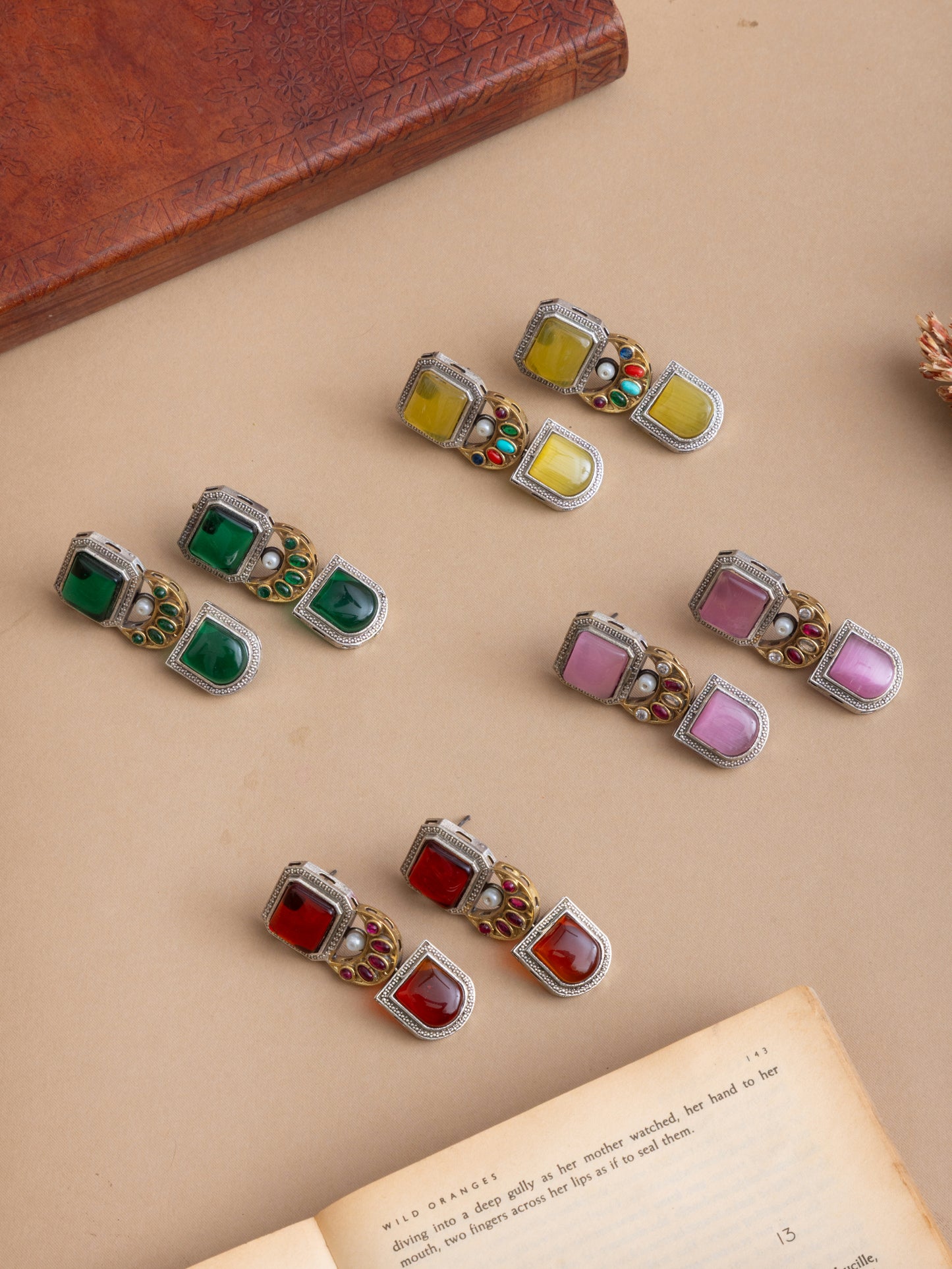 Aksha fusion stone danglers