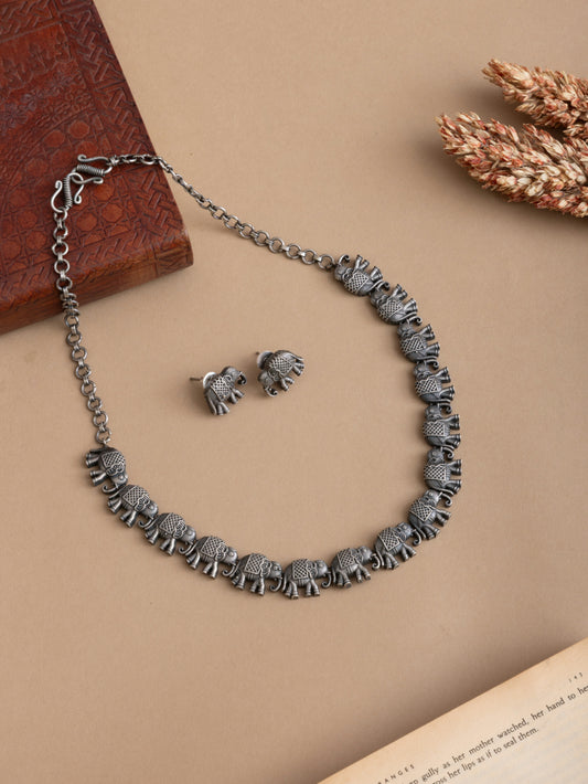 Kavya Antique elephant choker