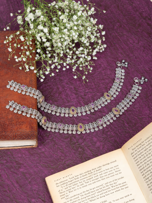 Petal dual tone payal pair