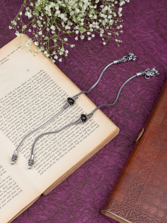 Black beads payal pair