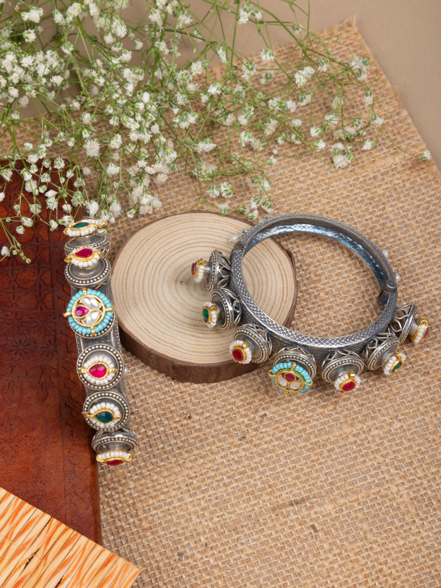 LargePachi kundan bangles