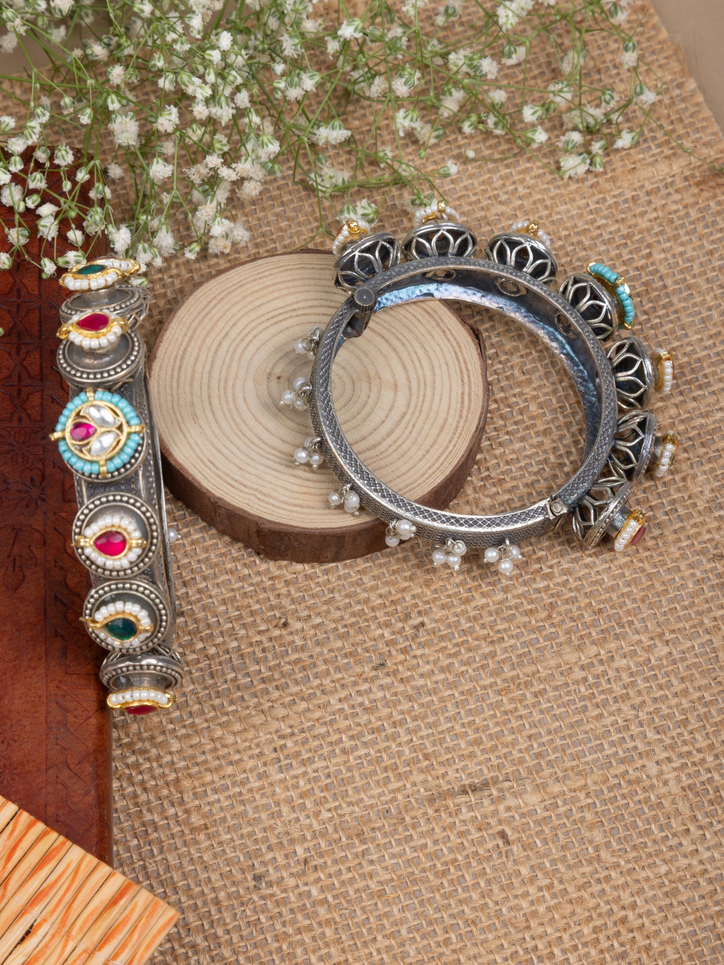 LargePachi kundan bangles