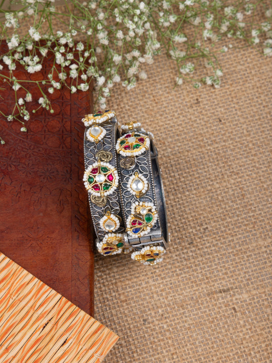 Kiran Large size Pachi kundan rose kada