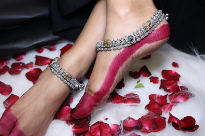 Flower elephant payal pair
