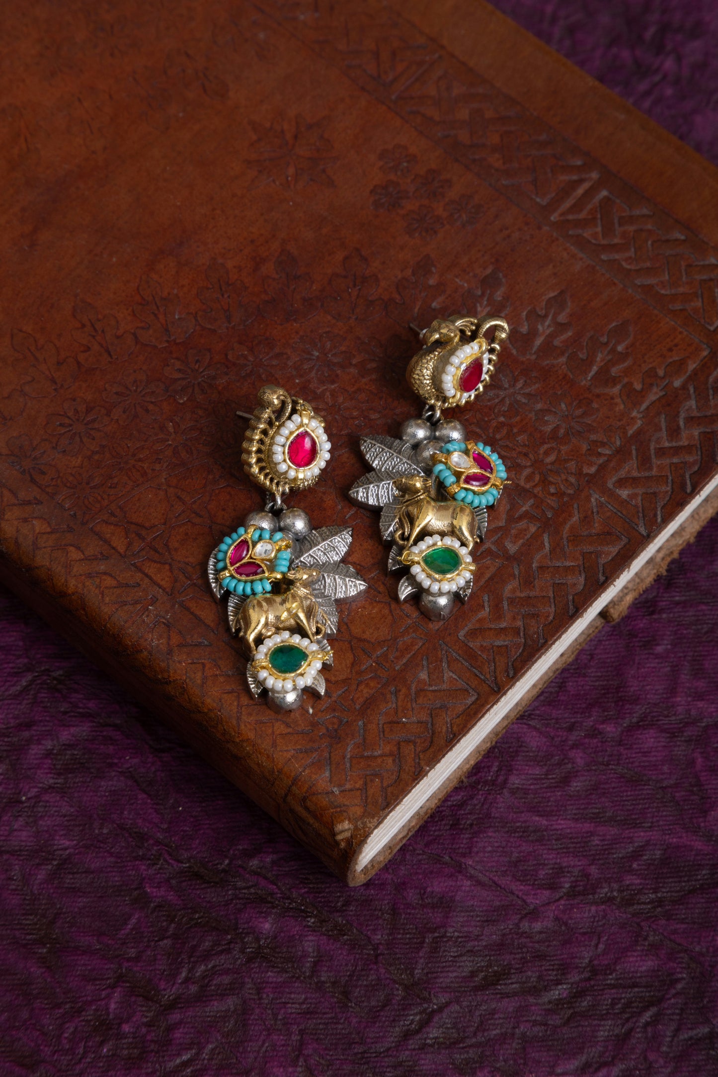 Malti two tone fusion pachi kundan nandi choker