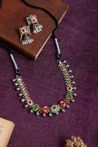 Ambati fusion two tone pachi kundan choker set