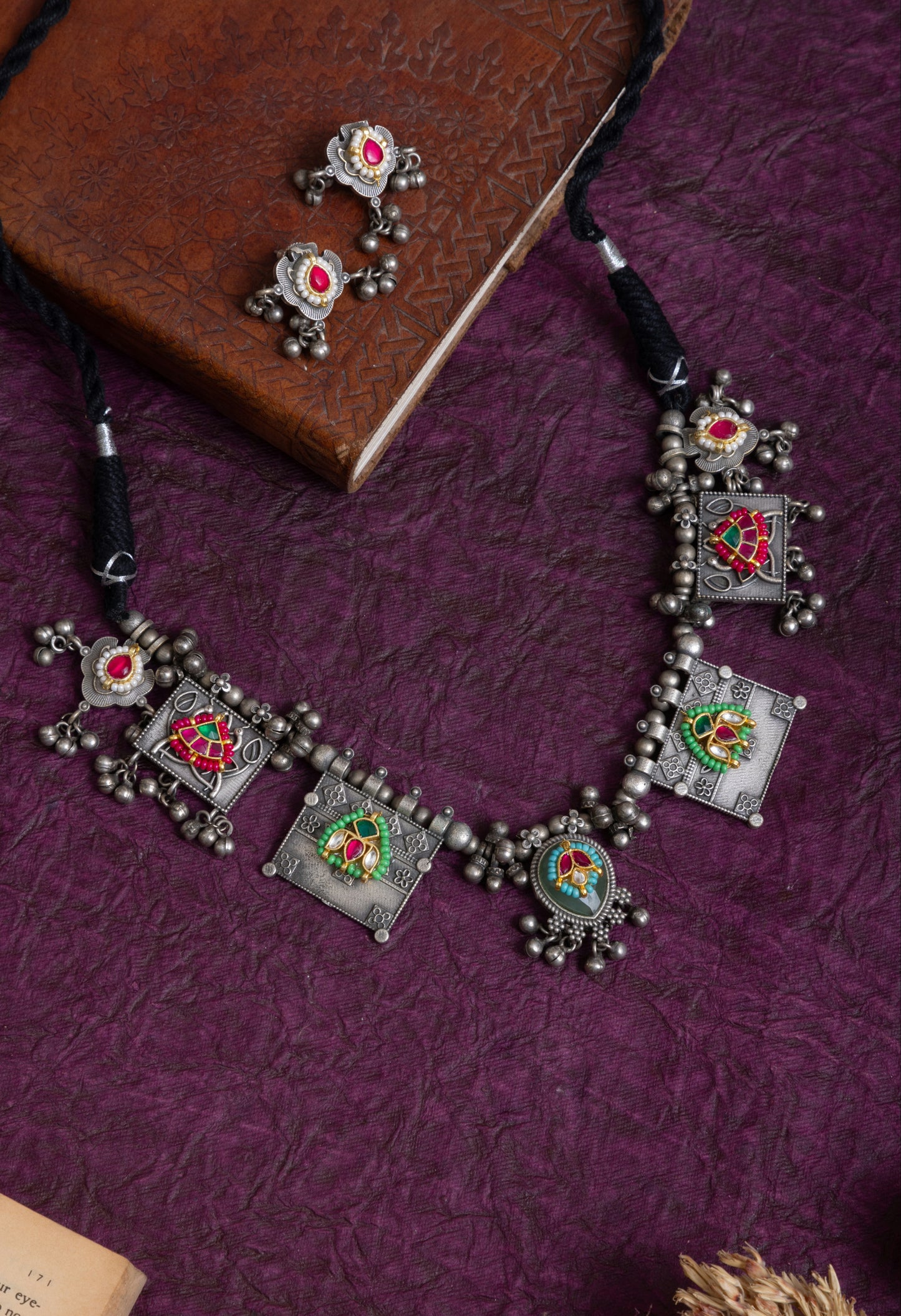 Maitri antique polish tribal pachi kundan choker