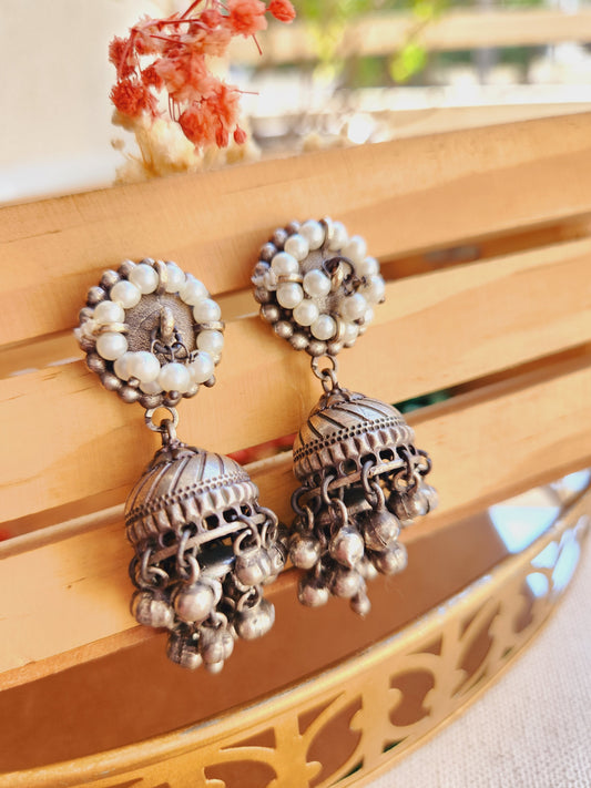 Antique pearl jhumki