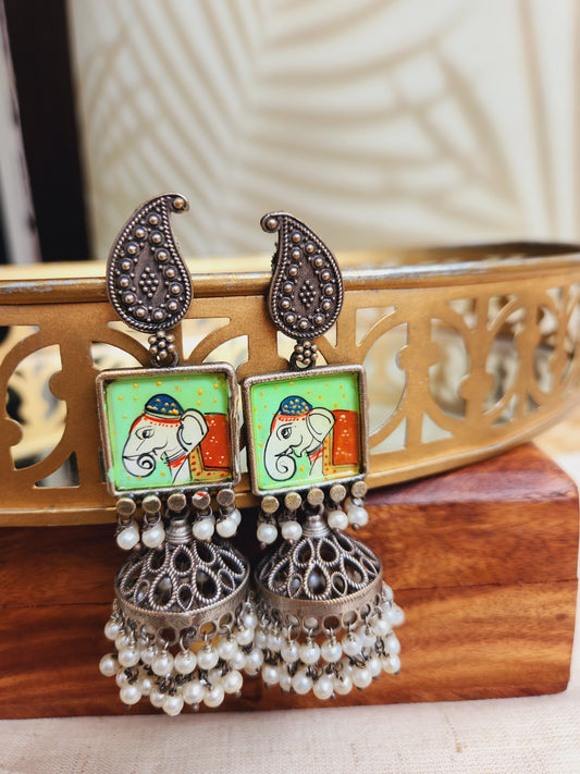 hand painted jhumkas