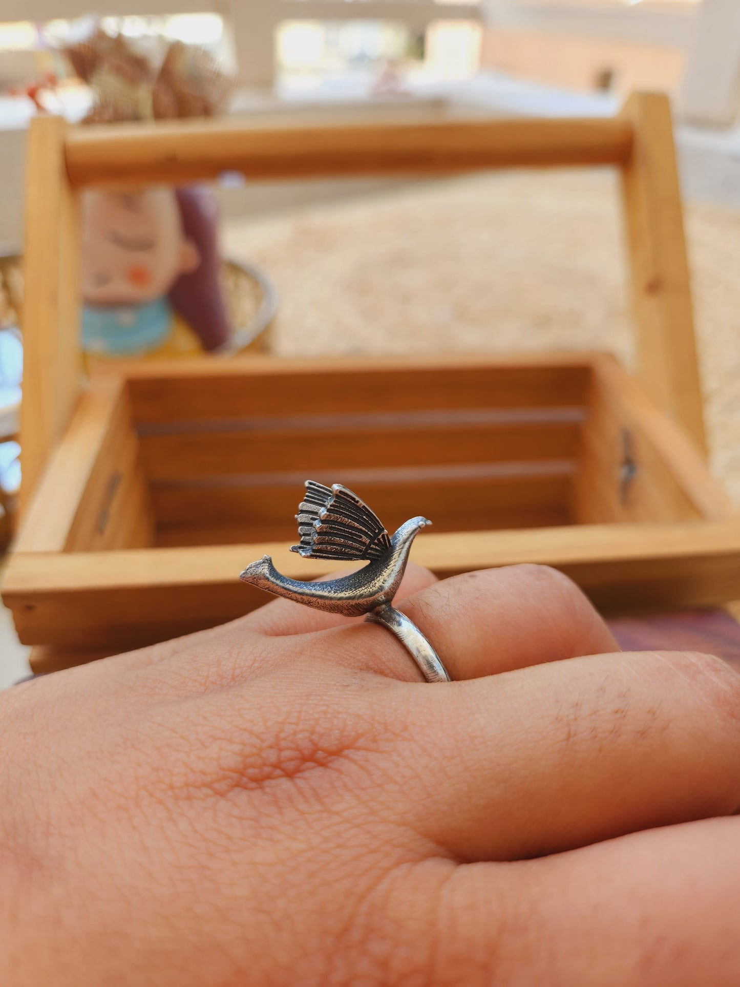 Bird silver ring