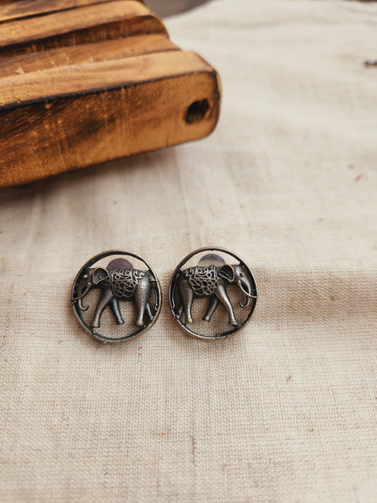 Antique mini elephant studs