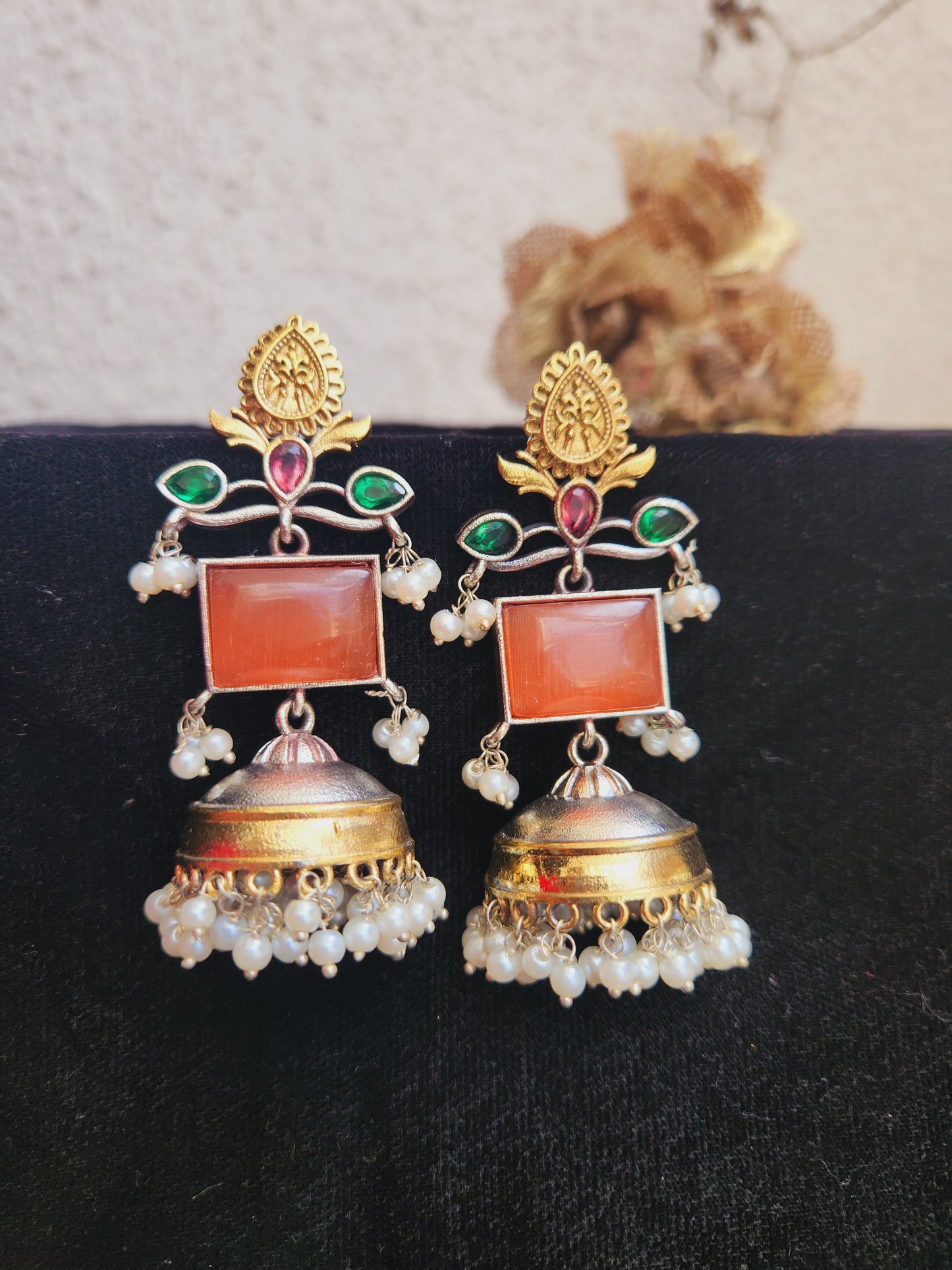 Dual tone alia jhumkas