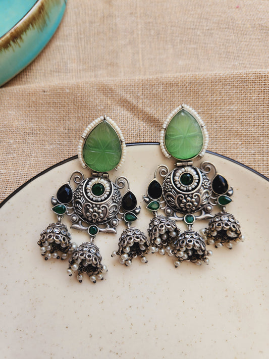 Moh three jhumki earrings