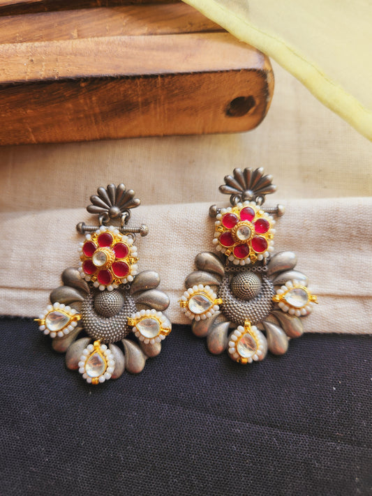 Pachi kundan danglers