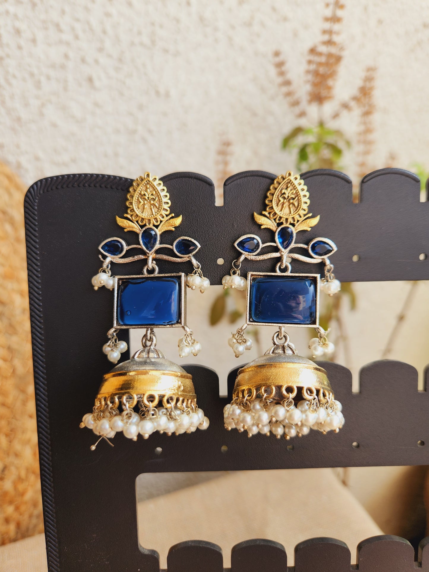 Dual tone alia jhumkas