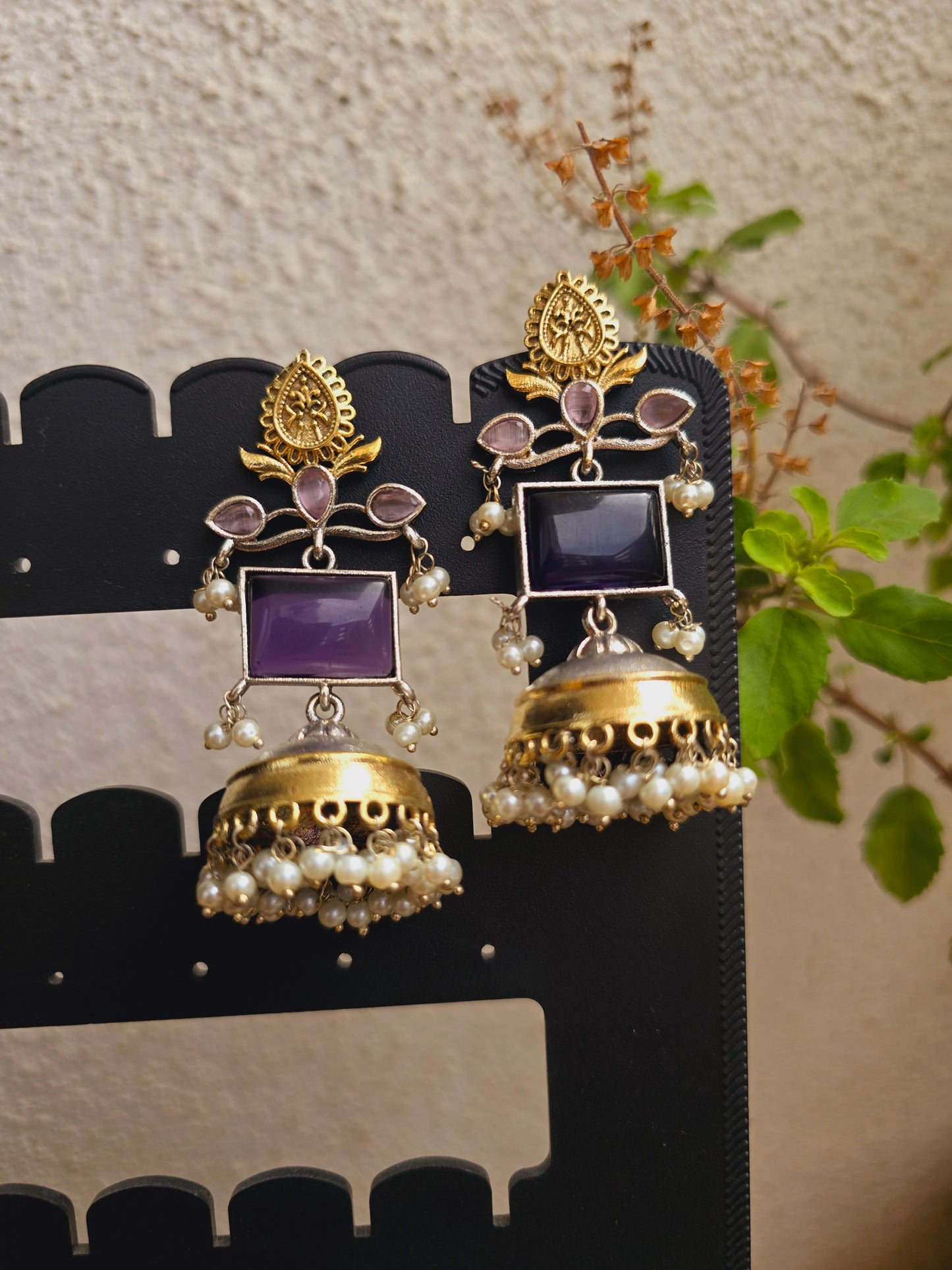 Dual tone alia jhumkas