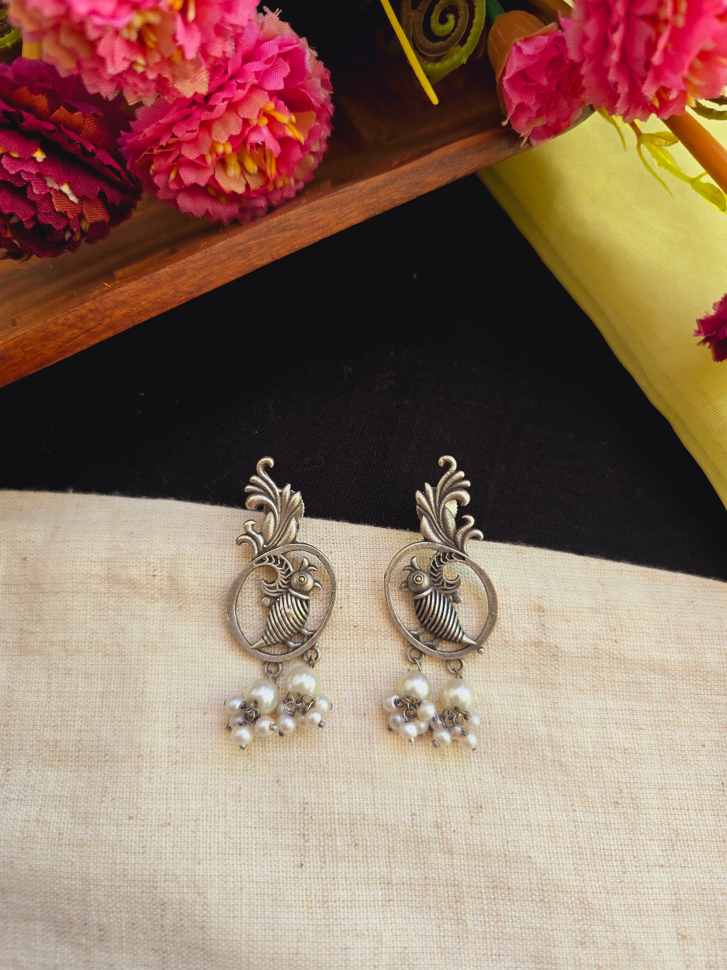 Antique bird earrings