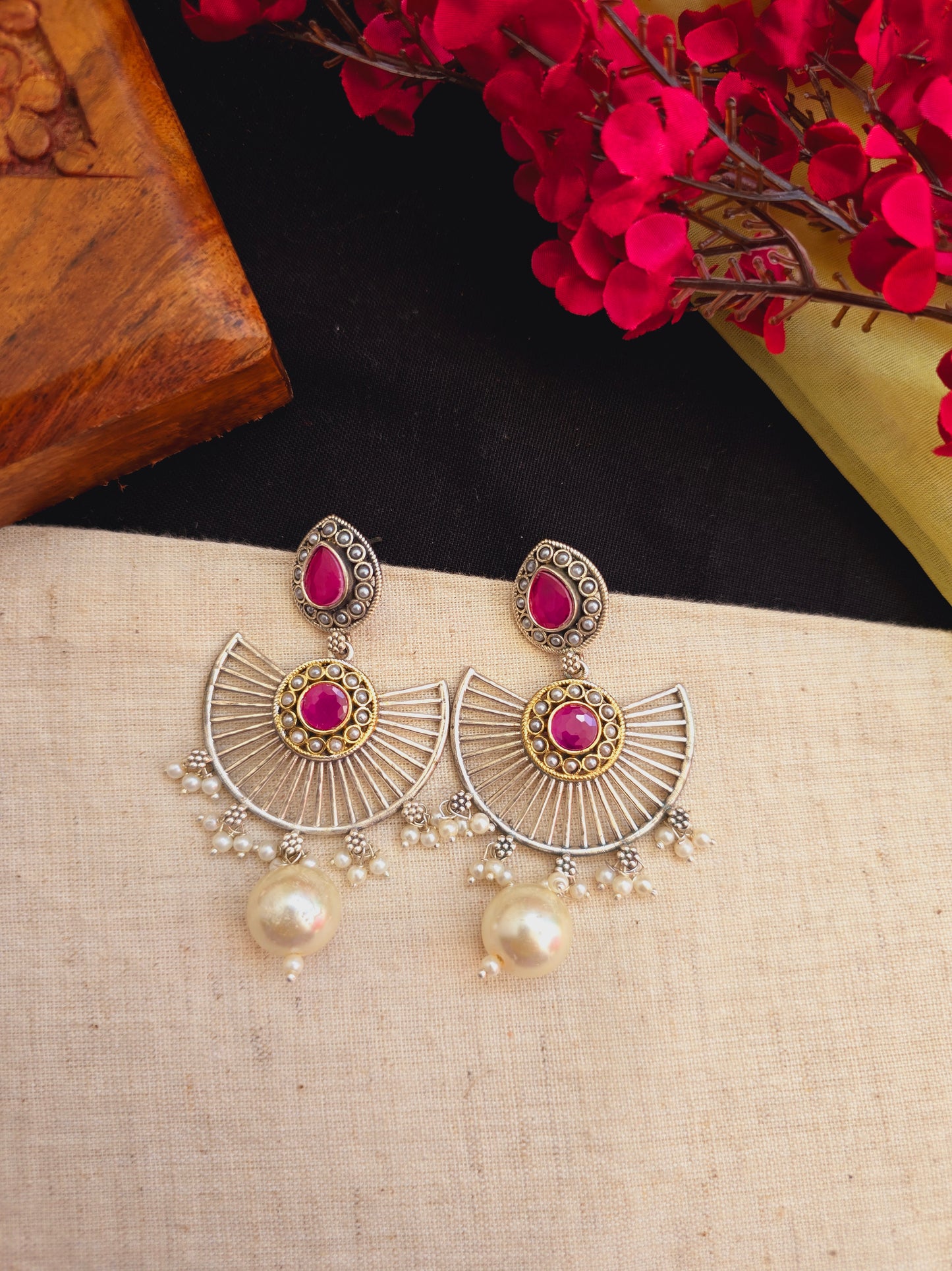 Fusion charkha earrings