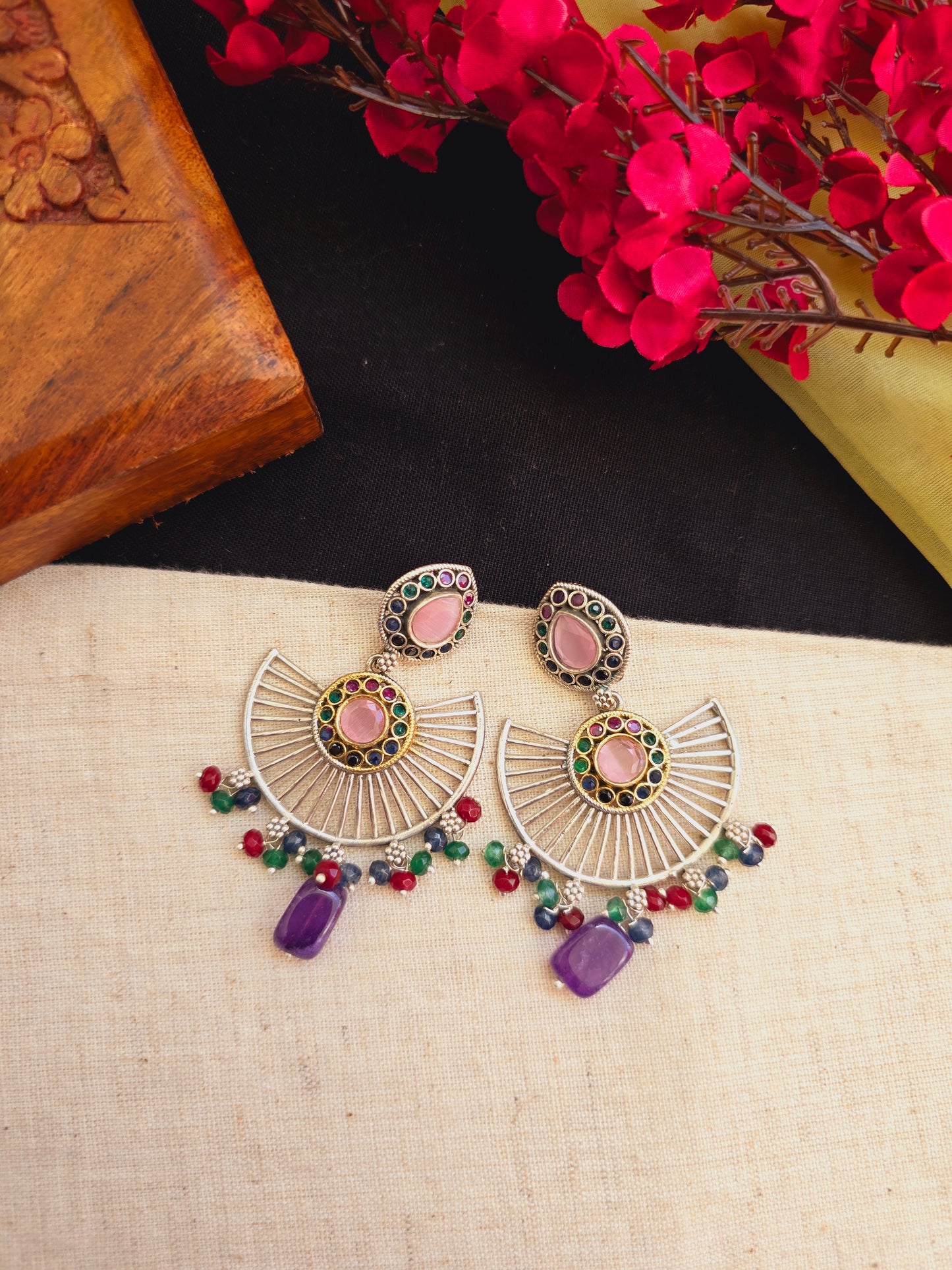 Fusion charkha earrings