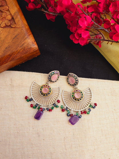 Fusion charkha earrings