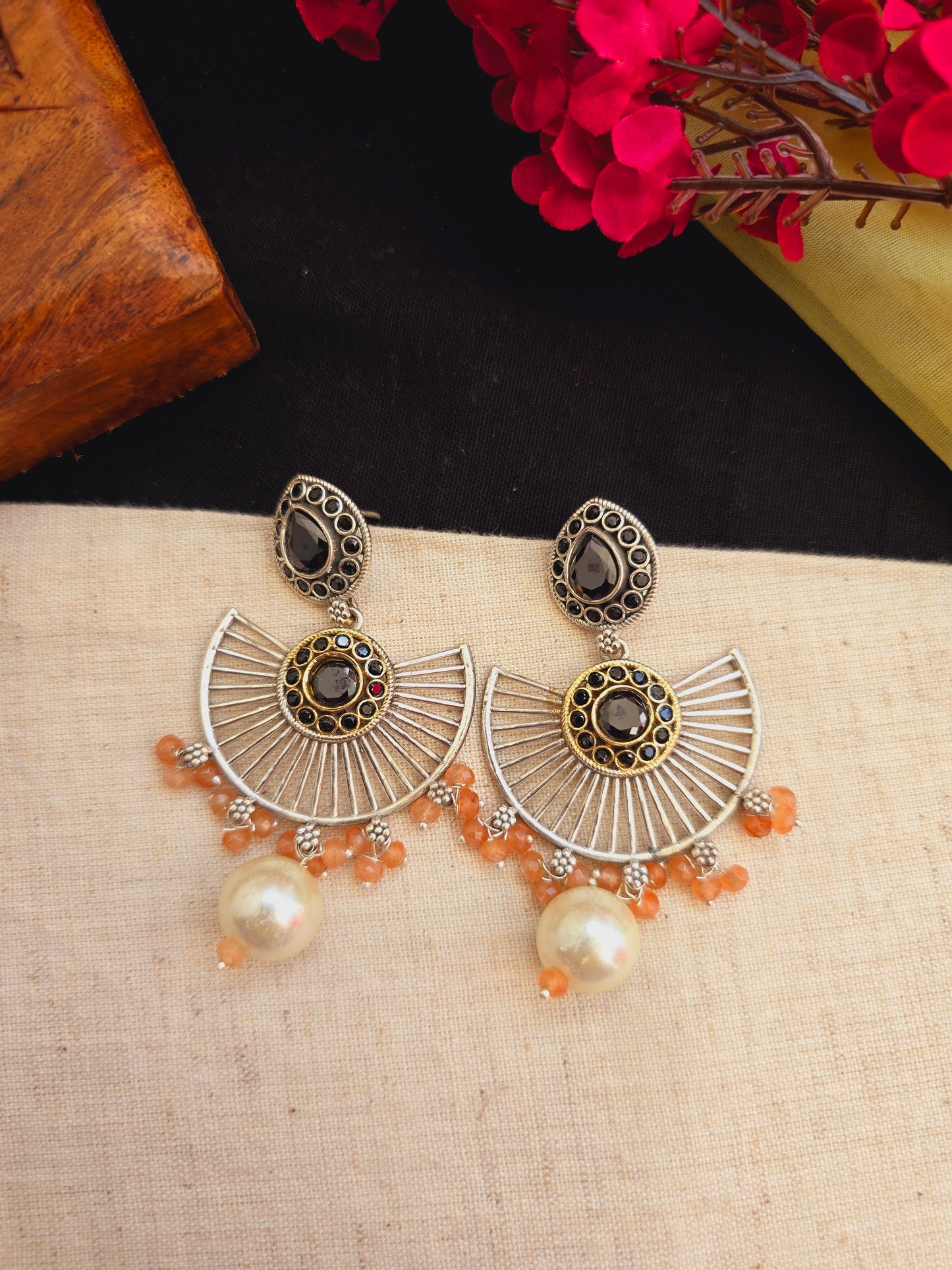 Fusion charkha earrings