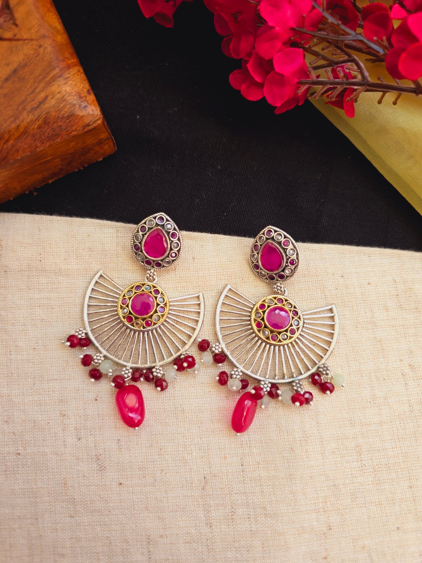 Fusion charkha earrings