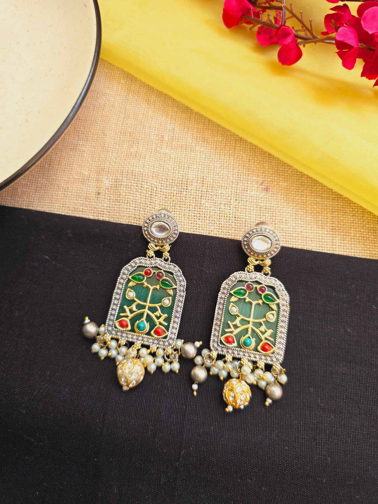 Fusion jharokha earrings