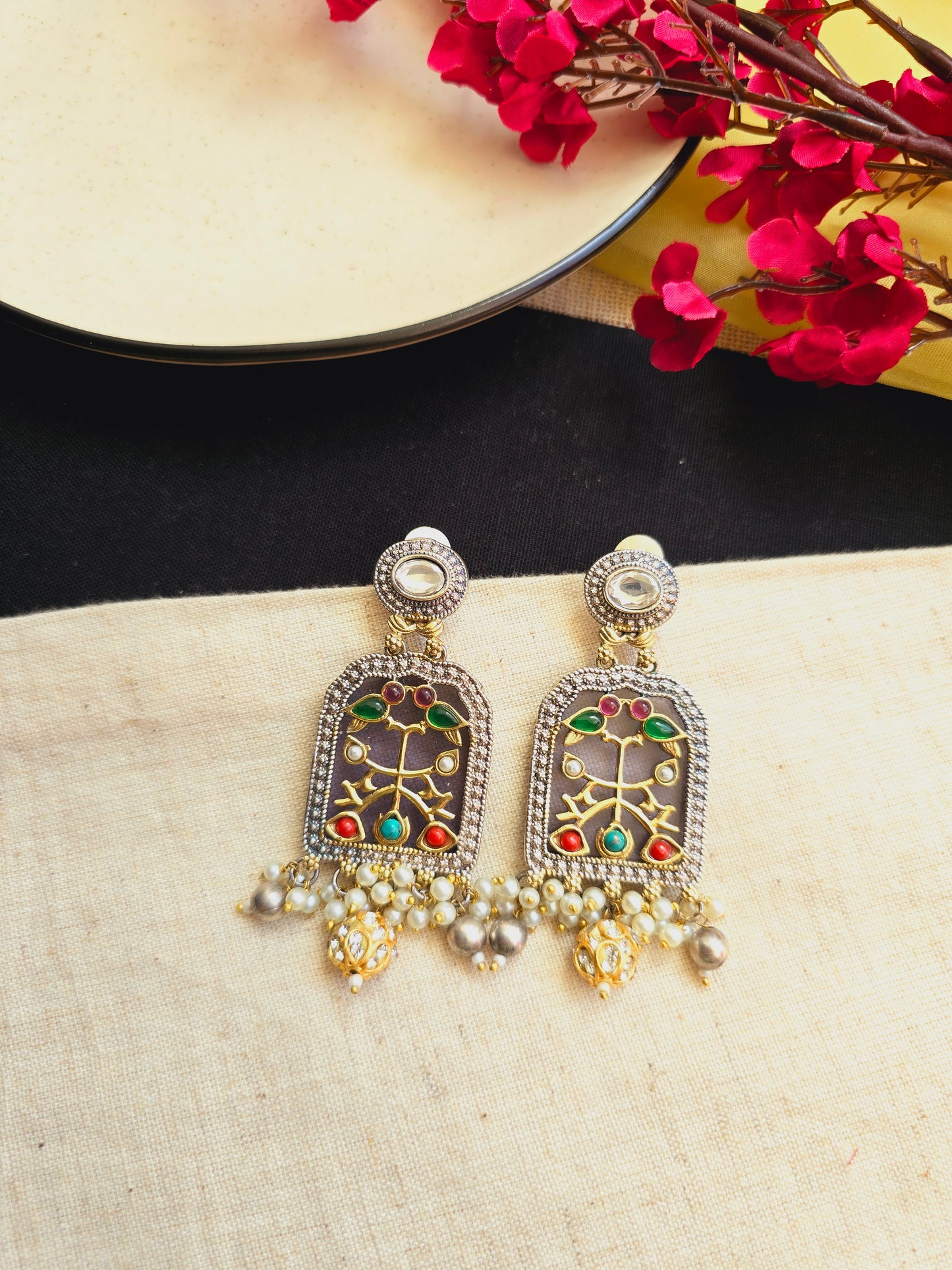 Fusion jharokha earrings