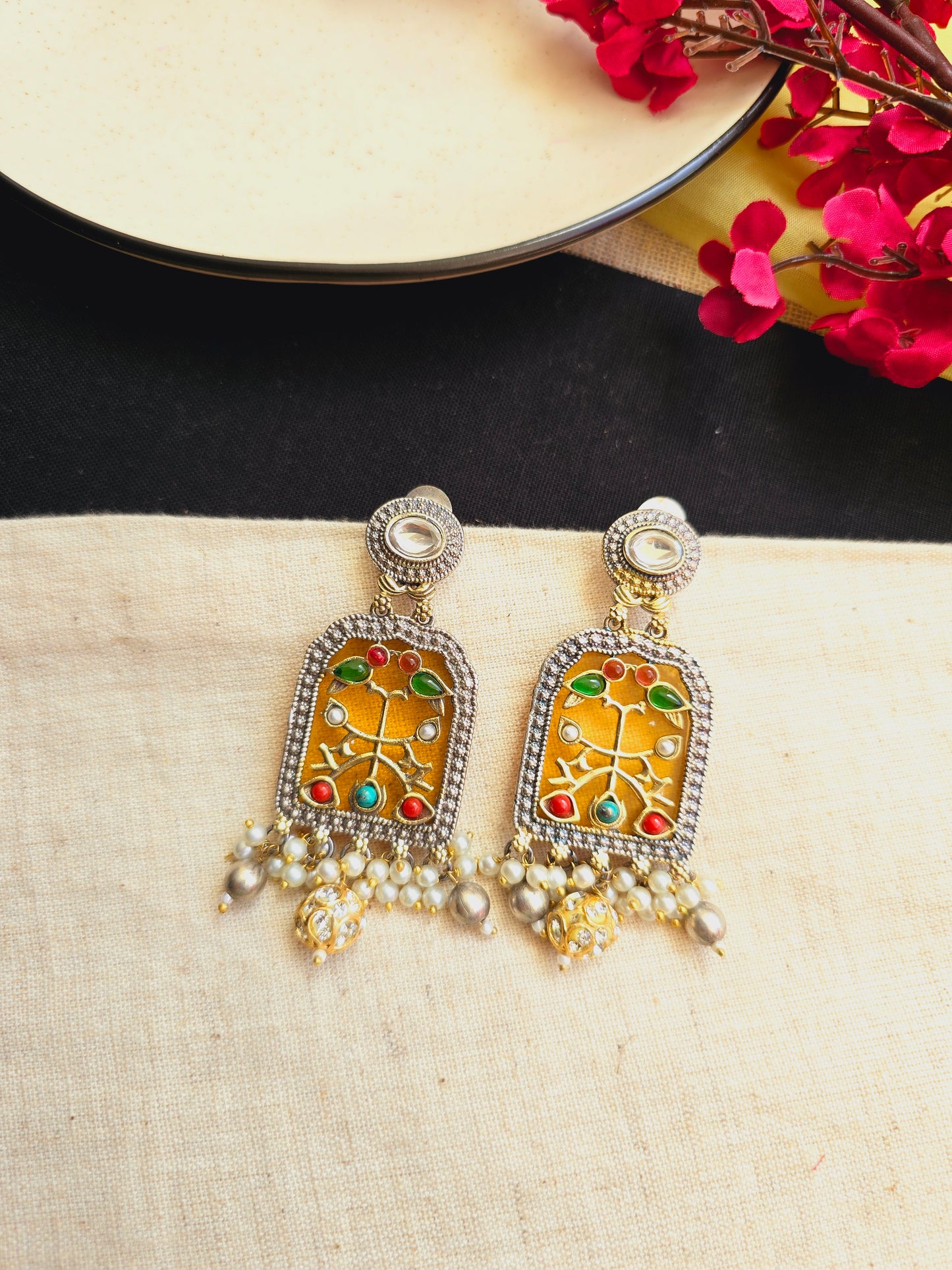 Fusion jharokha earrings