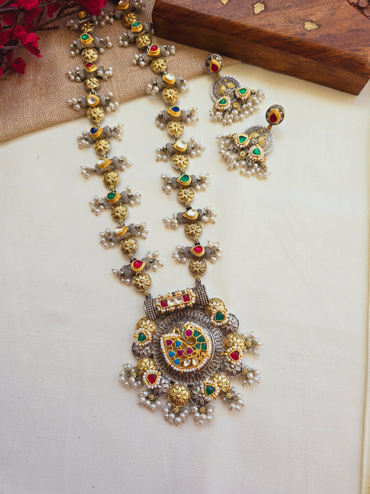 pachi kundan long necklace