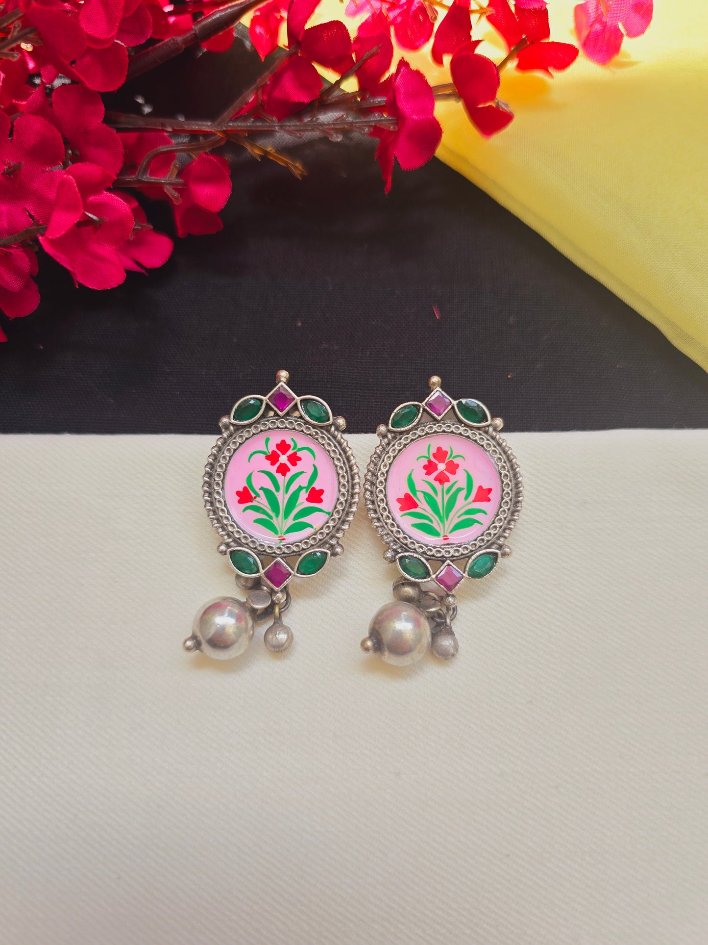 Hand painted phuljadi studs