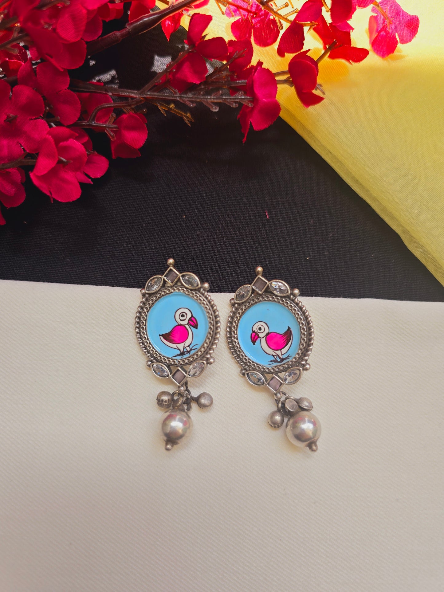 Hand painted phuljadi studs