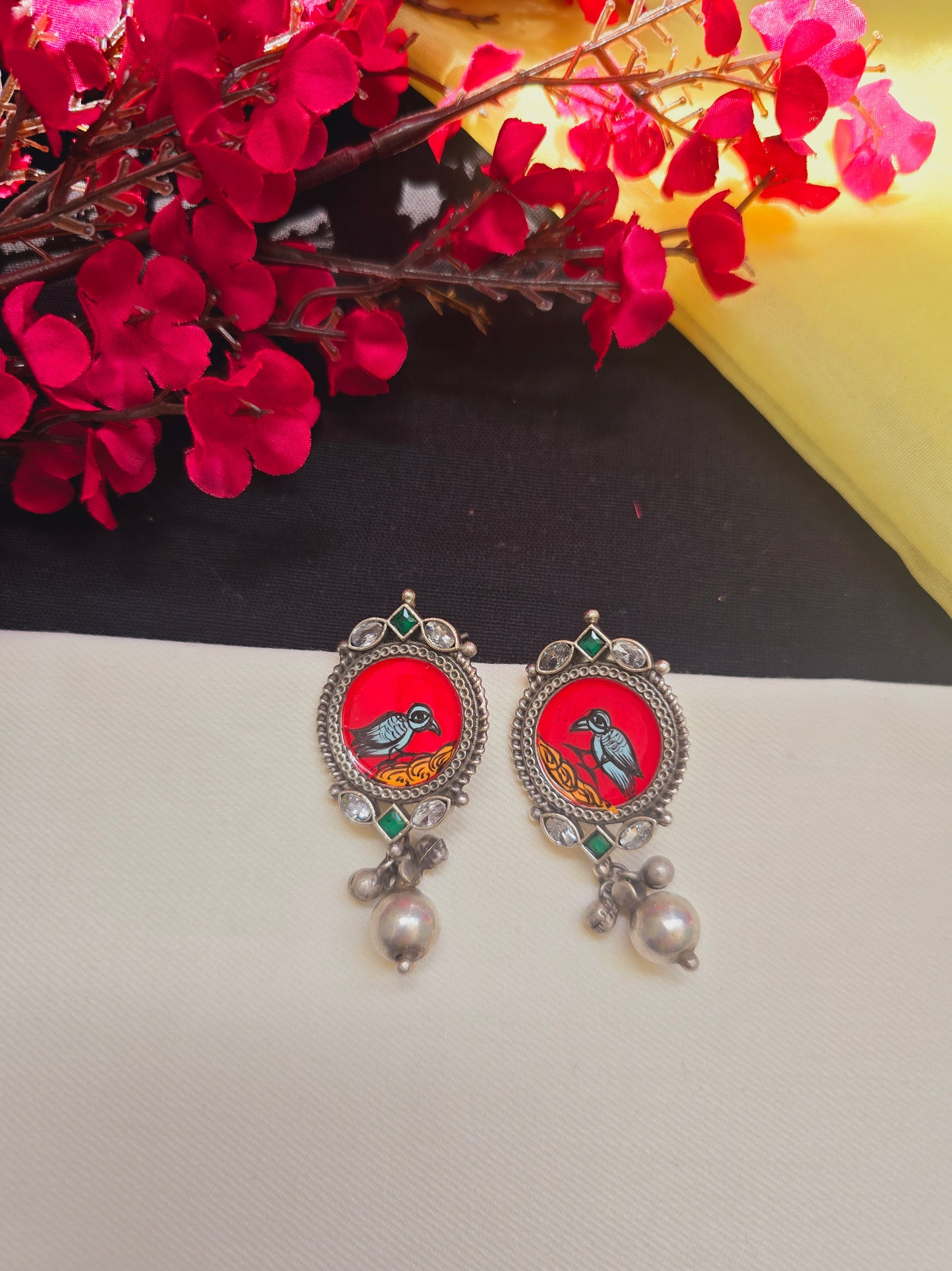 Hand painted phuljadi studs