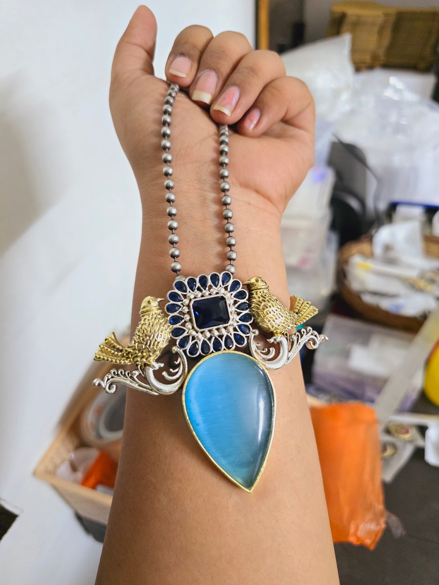 Fusion bird necklace