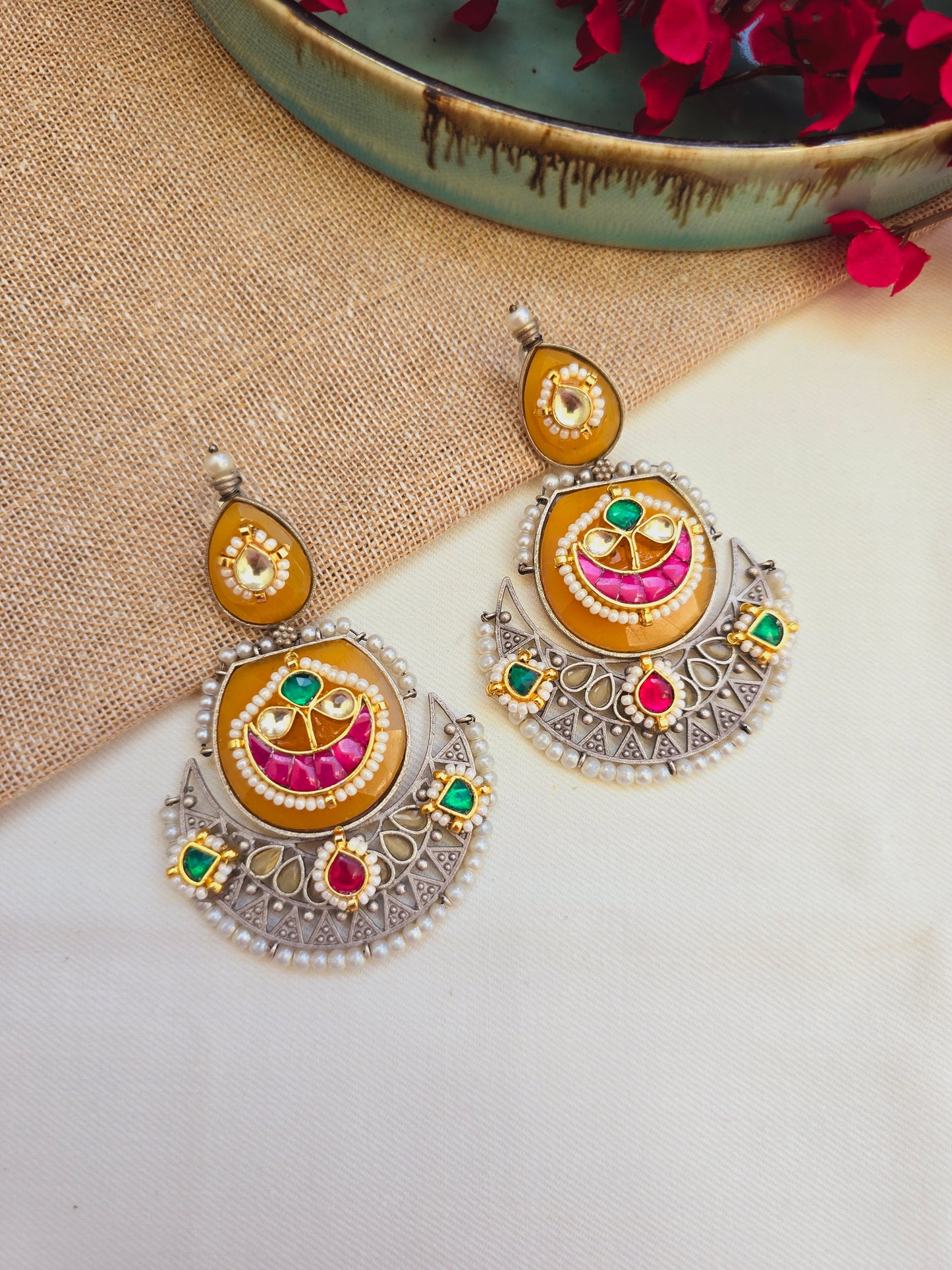 pachi kundan danglers