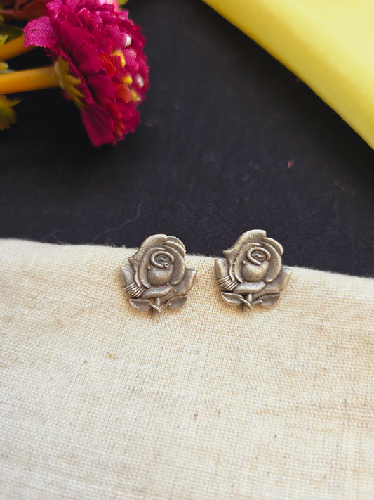 Antique mini rose studs