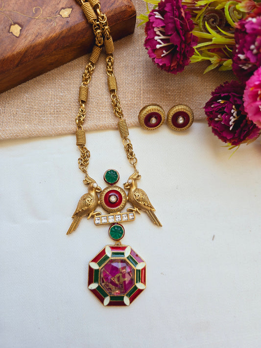 Bird rajwadi casual necklace