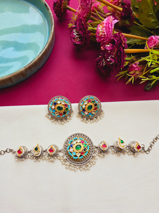 Pachi kundan choker