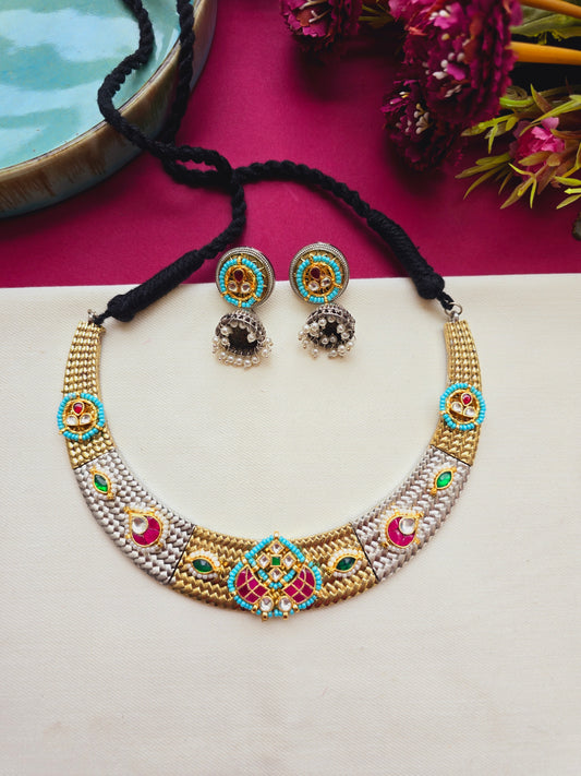 Pachi kundan hasli choker