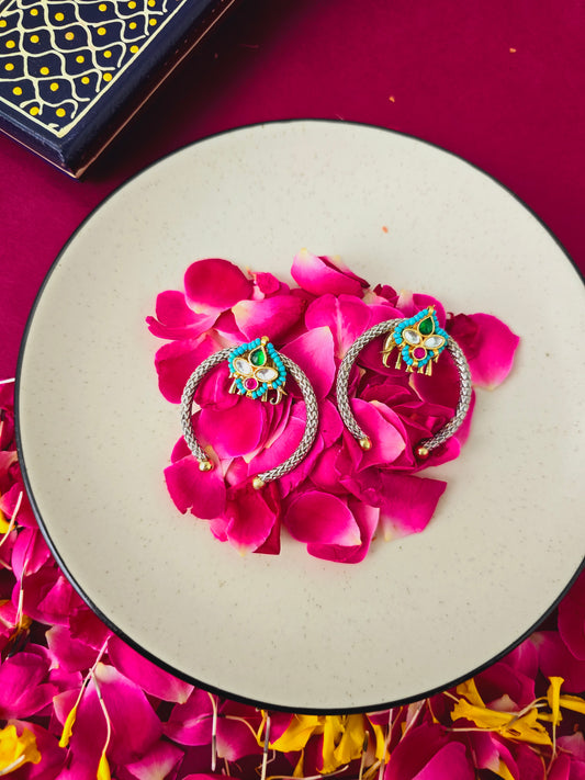 Pachi kundan elephant studs