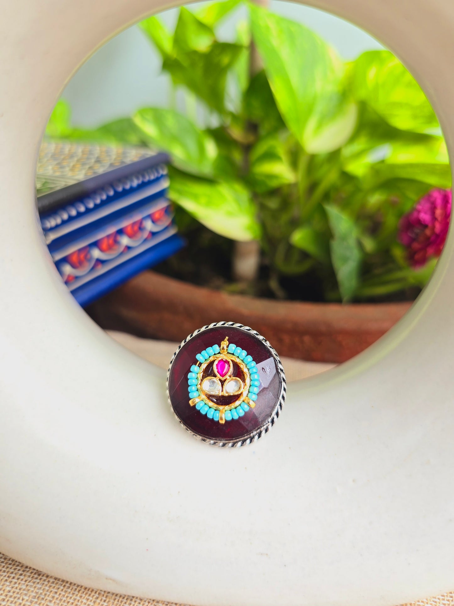 Pachi kundan ring